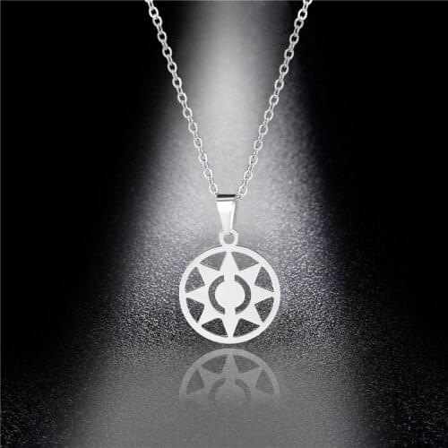 Stainless Steel Star Necklace For Women Pagan Necklace Women Star Charms Old Ancient Jewerly Men Viking Necklaces Amulet Gifts