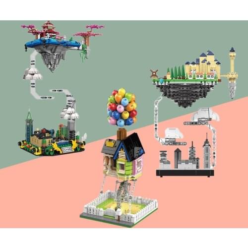 NEW Sky City Balloon UP House Tensegrity Sculptures Anti Gravity Dynamics Physics Balance Building Blocks Bricks Toys Gifts