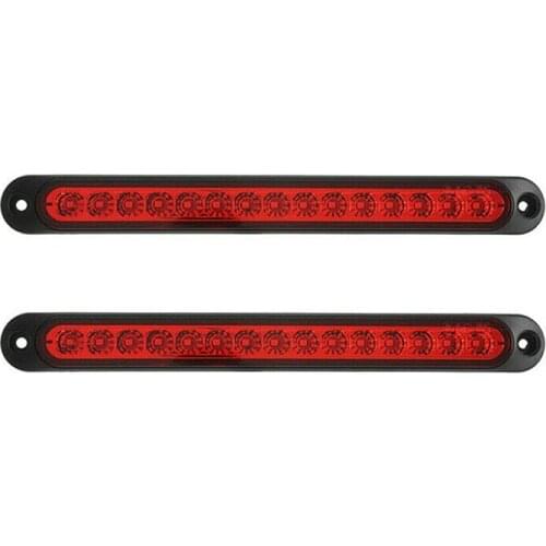 One 25cm 15 Led Red Sealed Trailer Rv Parking Rear Brake Steering Light Pole High Mounted Stop Light Bar