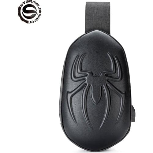 SFK Black Spider Unisex Motorcycle Racing Chest Fanny Pack/ Motorbike Riding Waist Bag with USB Socket/ Motocross Accessories