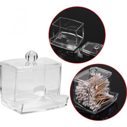 Transparent Clear Acrylic Q-tip Holder Box Cotton Swabs Stick Storage Cosmetic Makeup Case Boxes