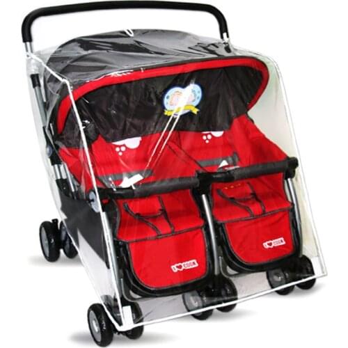 Baby Pushchairs Rain Cover Stroller Raincoat for Twins Clear Stroller Rain Cover Waterproof Stroller Accessories Wind Dust Shiel