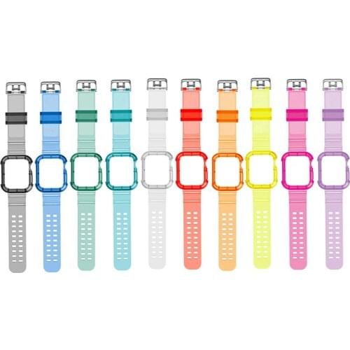 TPU Transparent Waterproof Watchband Wristband Strap Replacement for Apple Watch 1/2/3/4/5/6/SE