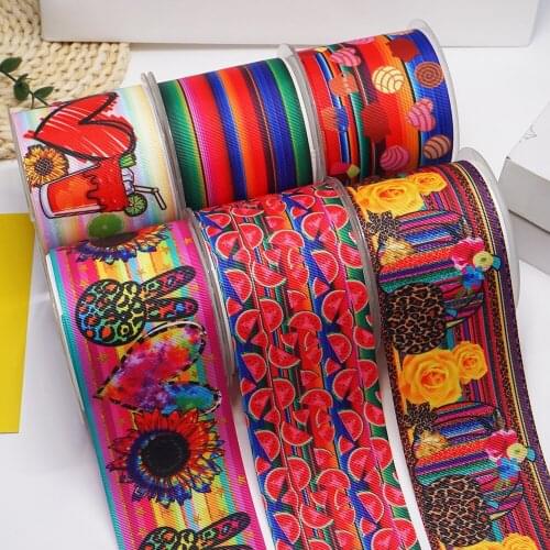 DIY Handmade Materials Printed Grosgrain Ribbon 50 Yard Per Size 57079