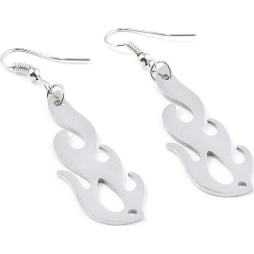 American and European Film or Television Zinc Alloy White Fashionable Women Flame Earrings Pendent and Necklace Jewelry Gift