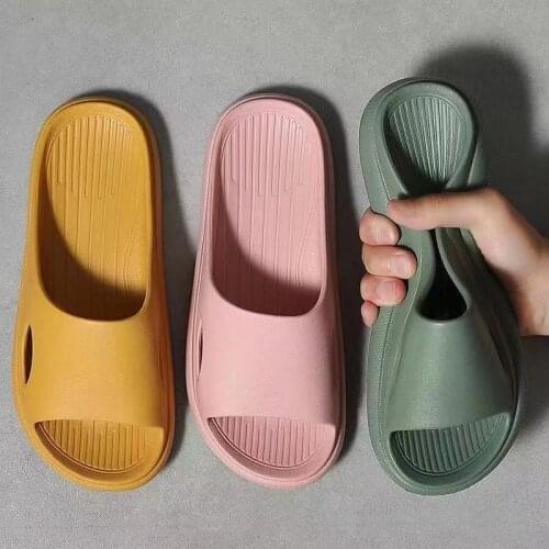 Fashion Home Slippers Slip On Flats Men Hotel Indoor Floor Flat Shoes Female Slides Summer Non-slip Family Bathroom Sandal