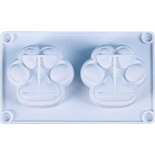 2-Cavity Cats Paws Silicone Mold Crystal Epoxy Plaster Mould Aromatherapy Candle Making DIY Supplies Mousse Cake Chocolate Ice