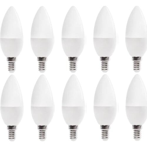 10X Bombillas E14 LED Candle Bulb 5W 7W 220V Save Energy Lampada LED Lamp decorations For Home White Chandelier Spotlight Bulb