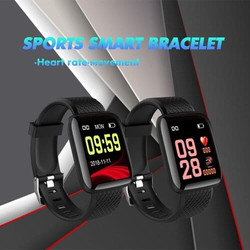 116Plus Intelligent BT Watch Fitness Tracker Smart Band Smart Watch Universal Step Counter Heart Rate Monitor Sport Wristband