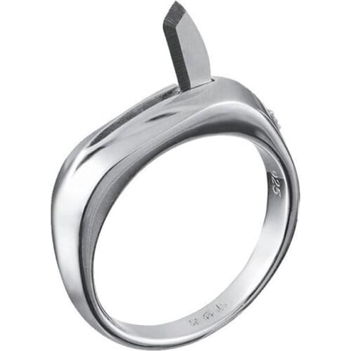 Protective S925 Finger Ring Sterling Silver Men Women Safety Hidden Cutting Blade Self Defense Emergency Survival Tactical EDC