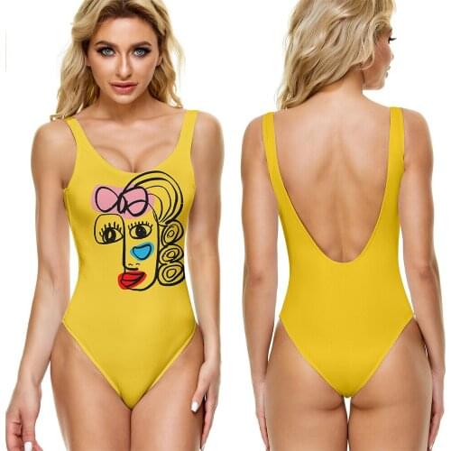 Women Sexy Backless Bodysuit Female Bikini SwimSuit Sleeveless Plus Size Leotards One-Piece Swimwear Bathing