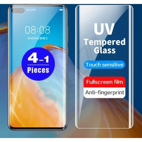 1-4Pcs 9D cover for Huawei nova 7 8 pro mate 20 30 P30 40 P40 pro plus UV tempered glass phone screen protector protective film