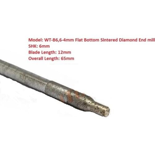 1pc 6 to 4mm Flat Bottom Sintered Diamond Cutting Tool Stone Cutter,Cnc Diamond End Mill, Stone Cutting Router Bit on Engraver