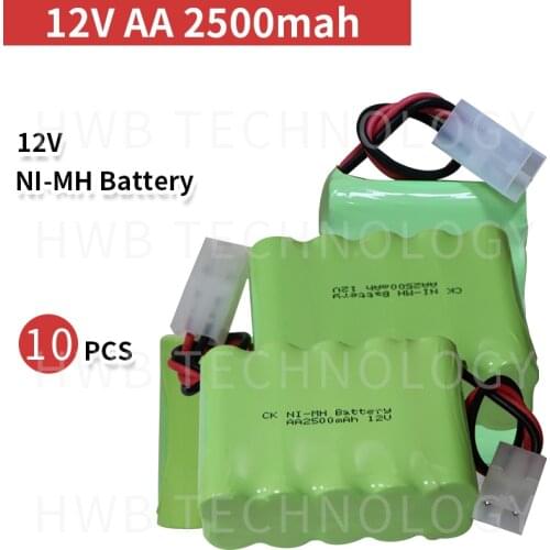 10 PCS/lot 12V AA 1800mAh ni-mh battery pack Rechargeable battery with plug free shipping