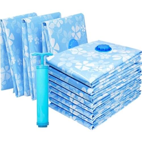 11PCS Thickened Vacuum Storage Bag for Cloth Compression Bag Reusable Blanket Clothes Quilt Organizer with Hand Pump