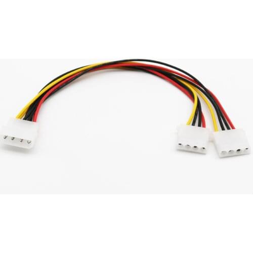 1x IDE 4 Pin Molex Male Power to 2x IDE 4 Pin Female Y Splitter Extension Adapter Connector Cable 20cm/30cm