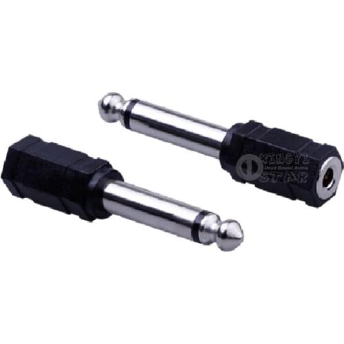 2Pcs 6.5mm Male to 3.5mm Female Conversion Plug Stereo Jack Adapter Cable Connector For Wired Microphone Audio Mixer Amplifier