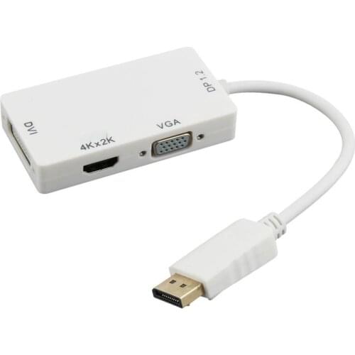 3 in 1 DisplayPort DP to HDMI-compatible DVI VGA Adapter Cable 1080P Display Port Converter for PC Projector Laptop HDTV