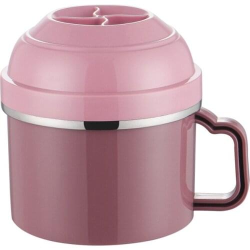 304 Stainless Steel Sealed Large Capacity Insulation with Spoon Fast Food Cup Student Lunch Box Double Insulation