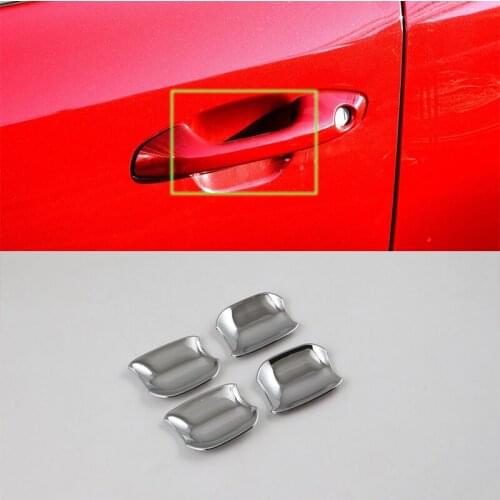 4PCS Exterior Accessories Decoration ABS Chrome Door Handle Bowl Cover Trim For Kia K2/Rio 2017