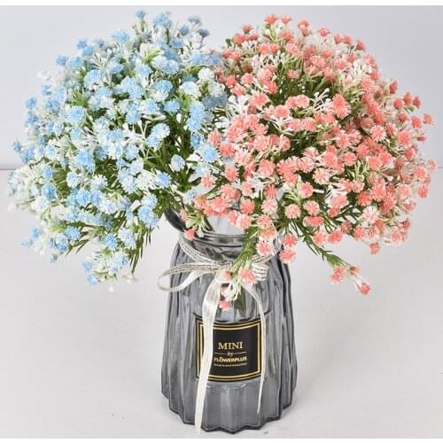 6Pcs Plastic Gypsophila DIY Artificial Baby Breathing Flower Floral Bouquet Fake Silicone Plants Wedding Decoration Home Decor