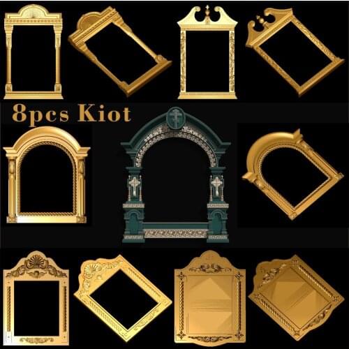 8pcs Kiot Frame 3d model STL relief for CNC Router STL format Artcam Aspire religion icon Cut3D Vcarve