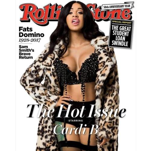 Cardi B Rap Hip Hop Star Music Silk Fabric Wall Poster Art Decor Sticker Bright