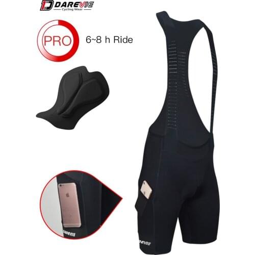 DAREVIE Cycling Bib Shorts Pocket Shockproof Thin Pad Cycling Bib Shorts High Quality Pro Race Bike Bib Shorts Men 6 Hour Riding