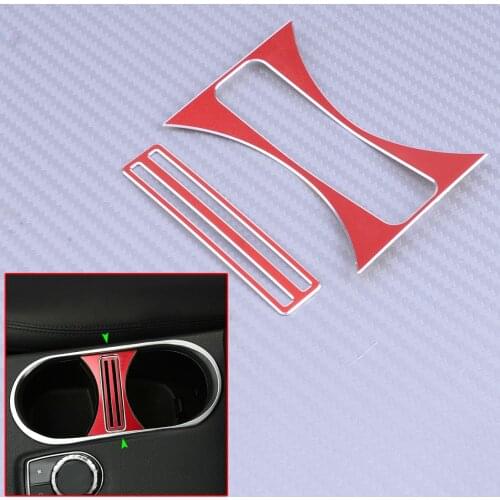 Water Cup Holder Slot Cover Trim Red Aluminum Alloy Fit for Mercedes Benz A CLA GLA Class 2013 2014 2015 2016 2017