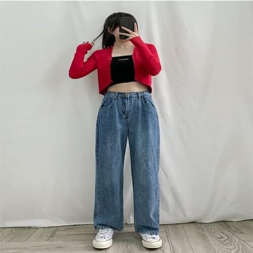 Jeans woman womens jeans high waist jeans wide leg jeans women loose high waist pants wild mother jeans Ropa Muje