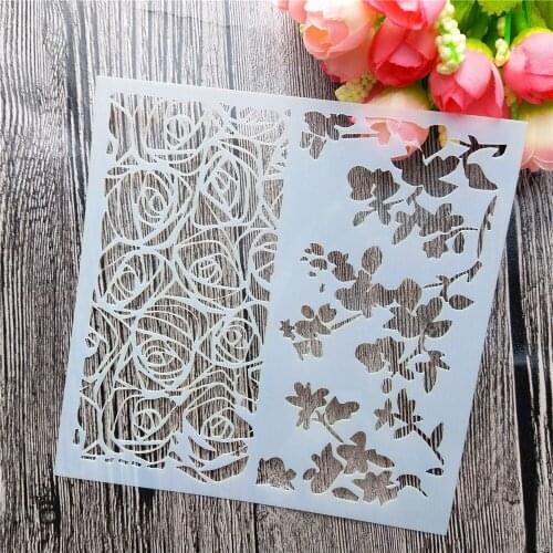 Scrapbooking tool card DIY album masking spray painted template drawing stencils laser cut templates flower Butterfly SD492