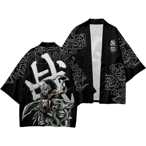 New Style Kimono Cardigan Costumes Japanese Kimonos Half-Sleeve T-shirt Harajuku Japan Summer Male Shirts Asian Costume Kimono