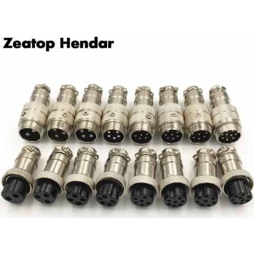 2Set GX16 Butt Joint Aviation 2 3 4 5 6 7 8 9 P Pin Connector kit 16mm Female Interface Plug and Male Socket