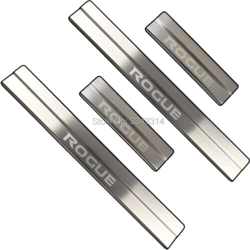 For Nissan Rogue 2014-2019 2020 Accessories Stainless Door Sill Kick Scuff Plate Protector Trim Guard Cover Pedal Car Styling