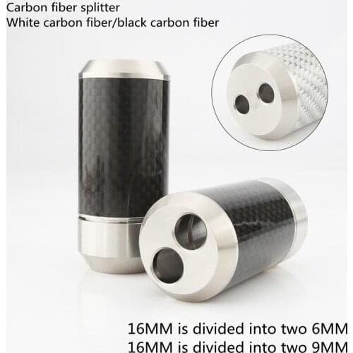 New product carbon fiber audio speaker cable splitter Speaker cable splitter wire loop collar one point two 16 out 6 16 out 9
