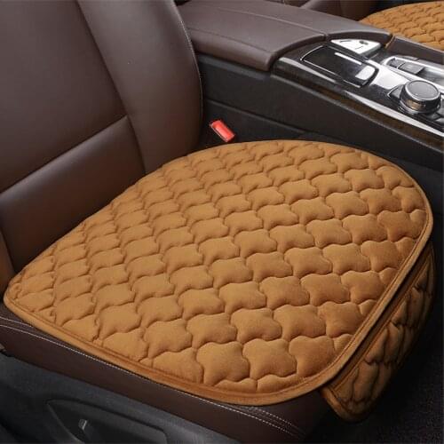 Plush Car Seat Cover Universal Front Driver Seat Warm Velvet Cutton Cushion Pad Non-Slip Washable Automobiles Seat Protector