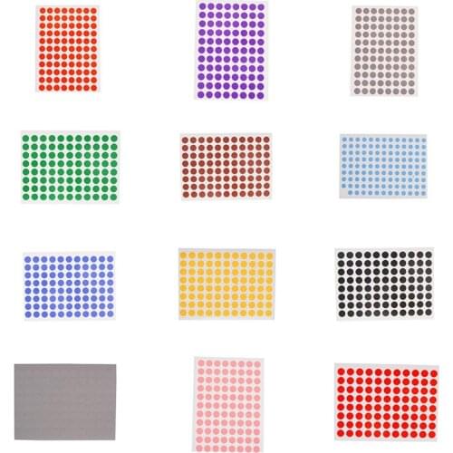 Practical 12 Sheets/Pack 8mm Round Dot Color Label Self Adhesive Dot Sticker Office School Supplies