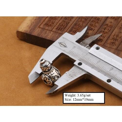 Handmade 925 Silver Guru Bead Pure Silver OM Mani Padme Hum Tibetan Malas Guru Buddhist Prayer Beads Guru Bead