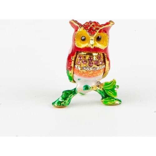 Dünyadan Gifts Owl Swarovski Cubic Zirconia Jewelry Box No.3