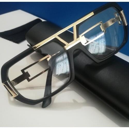 Golden Frame Rectangular Big Sunglasses Black Color Eye Sun Glasses Men Women UV400 Retro Metals Vintage Classics 2019 Eyewear