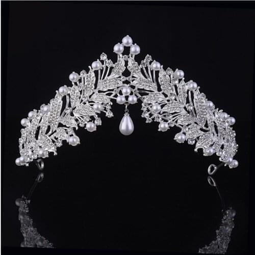 Wedding Bridal Bridesmaid Red Color Leaf type Forehead Water Drop Tiaras Crown / Headband For Prom Crystal Hairwear