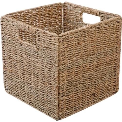 Woven Farmhouse Kitchen Storage Organizer Basket Bin with Handles for Cabinets,Pantry,Bathroom,Laundry Room