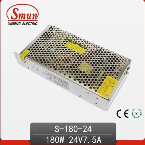 SMUN DC 24V 7.5A 180W Power Supply Transformer For LED Light Innput 110V/220VAC Lighting Transformer
