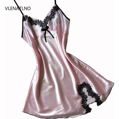 Женские шелковые ночные сорочки VLENATLNO China At AliExpress