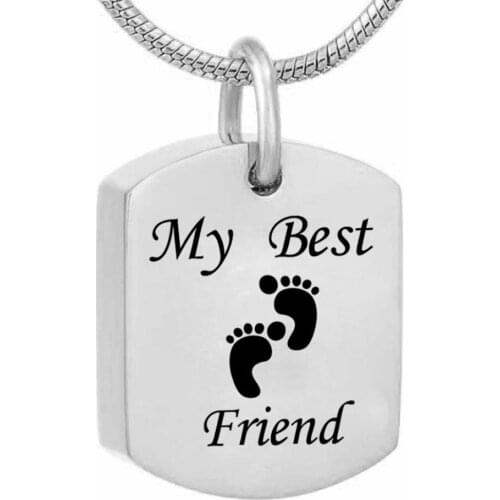 Footprint Heart Cremation Necklace Memorial Urn Pendant Keepsake Jewelry Urns Angel Necklace Gift for Mom