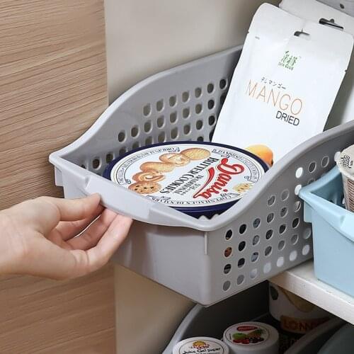 1Pcs Household Kitchen With Wheel Storage Basket Desktop Cabinets Seasoning Bottle Sorting Box Bathroom Sundries Storage Basket