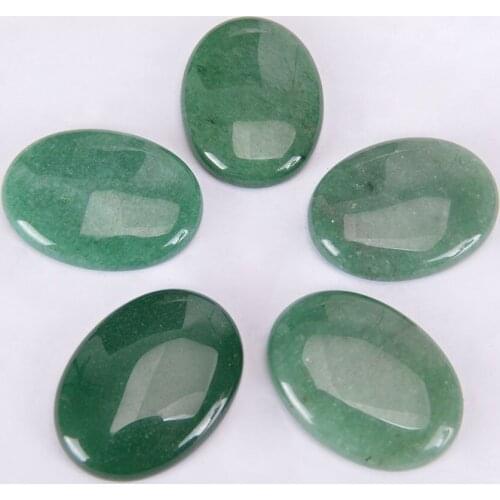 1PC Natural Green Aventurine Cabochon Beads 10x14mm to 30x40mm Gem Stone for DIY Handmade Crafts Jewelry Earrings Ring J013