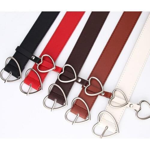 1Pcs Retro Style Love Pin Buckle Pure Color Women Coat Belt Alloy/PU Jeans Dress Decoration Ladies Ornament Nice Gift
