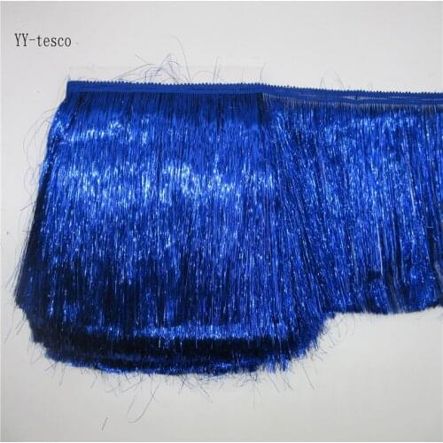 10 Meters 20cm Wide sapphire Lace Fringe Trim Tassel Fringe Trimming For DIY Latin Dress Stage Clothes Accessories Lace Ribbon
