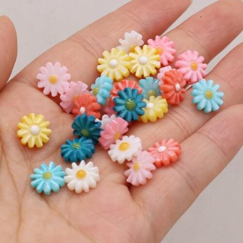 10Pcs Wholesale Natural Rainbow Shell Beads Sun-Flowered Loose Beads For DIY Jewelry Making Bracelet Earring Rings Accessory